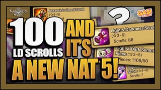 100 LD SCROLLS AND IT’S A NEW NAT 5! - Summoners War: Sky Arena