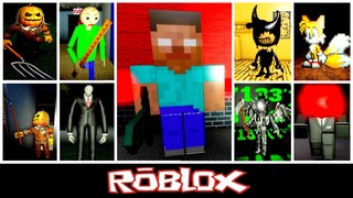 Herobrine, Tail exe, Baldi & More (💀The Horror Elevator💀By Nate_Nate08) [Roblox]