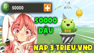 THỬ NẠP 3 TRIỆU ĐỒNG LẤY 50000 ĐẬU MINI NÂNG CÂY LÊN LEVEL 13 VÀ MỞ KHÓA HẾT ĐỒ TRONG MINI WORLD