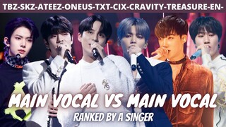 ranking the main vocals of THE BOYZ, STRAY KIDS, ATEEZ, ONEUS, TXT, CIX, CRAVITY, TREASURE & ENHYPEN