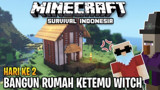 KAGET! MINECRAFT SURVIVAL HARI KEDUA MALAH KETEMU WITCH! Makhluk apaan nih?