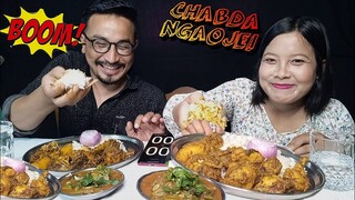 SPICY CHICKEN CURRY EATING CHALLENGE @Chabda_Ngaojei || Yen Thongba chaba hanba  tanaba manipuri