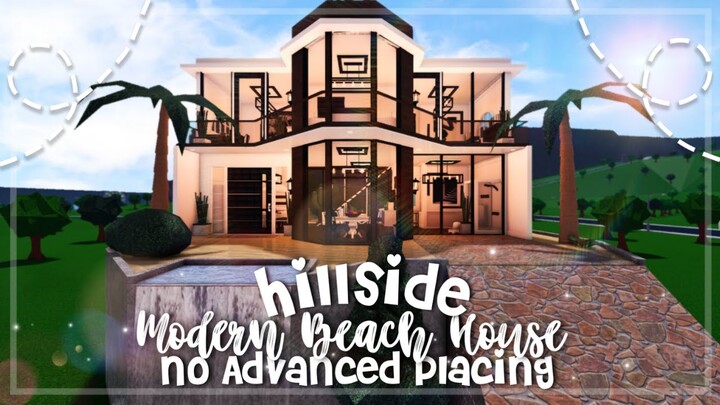No Advanced Placing 2 Story Hillside Modern Family Beach House I Bloxburg Speedbuild and Tour