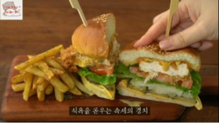 Đồ ăn Hàn : Burger home make 4 #deliciousfood