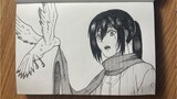 "Tôi thực sự muốn gặp lại bạn, Eren" được vẽ tay bởi Mikasa Ackerman