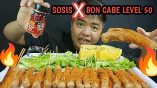 MUKBANG SOSIS DI SIRAM BON CABE LEVEL 50 🔥!! BIKIN LANGSUNG CARI AIR ES 🔥😭