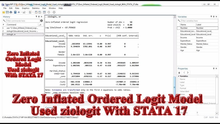 Zero Inflated Ordered Logit Model Used ziologit With STATA 17