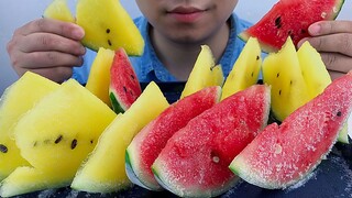 Mukbang | Frozen Yellow & Red Watermelons