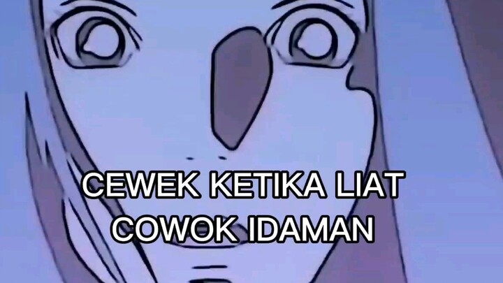 Reaksi cewek pas liat cowok idaman🤣🤣