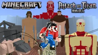 Attack On Titan sa Minecraft PE | Grabe ang lakas ng Colossal Titan