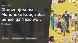 Chuuzenji-sensei Mononoke Kougiroku: Sensei ga Nazo o Toite Shimau kara Episode 1 Sub Indo