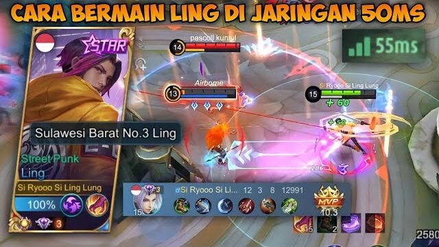 CARA BERMAIN LING 50MS TOP GLOBAL LING - MOBILE LEGEND