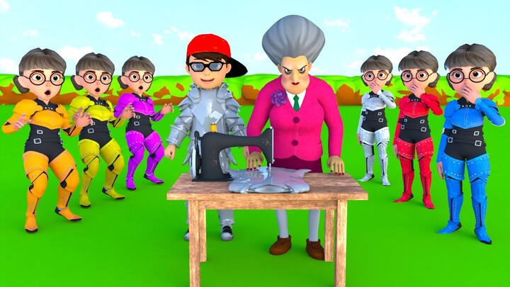 Scary Teacher 3D vs Squid Game Sew Special Protective Suits or Error 5 Time Challenge