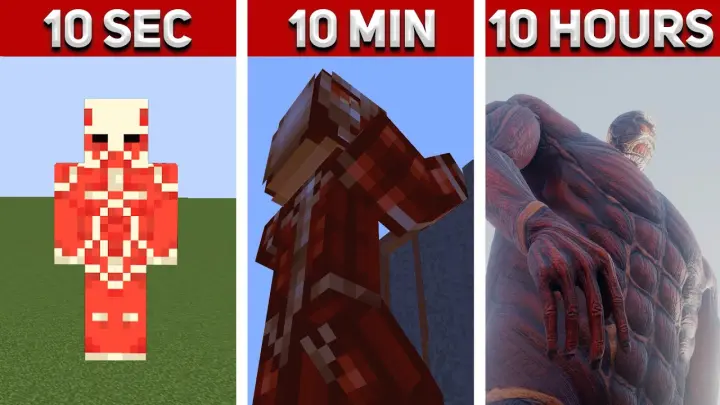Armin Colossal Titan In Minecraft 10 Hours 10 Minutes 10 Seconds Bilibili