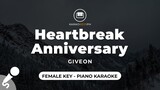 Heartbreak Anniversary - Giveon (Female Key - Piano Karaoke)