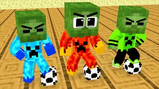 Monster school : 3 New Superhero Fire Zombie and ICE Herobrine vs Green - Funny Minecraft Animation