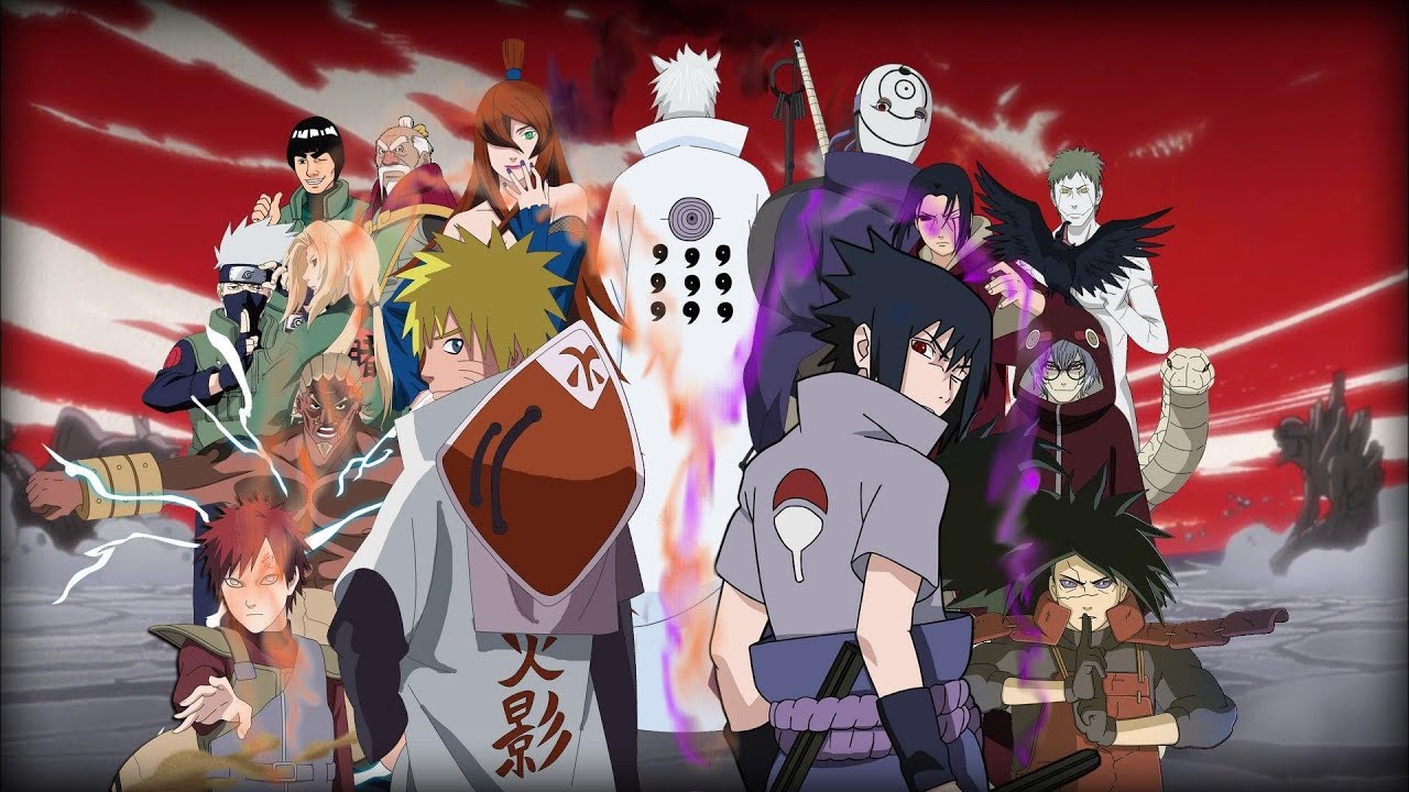 Naruto e Hinata na Quarta Guerra Mundial Ninja #02 Colorido à Mão