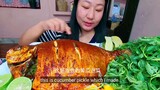 整条烤鱼 吃播 || whole grilled fish Mukbang.