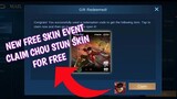 New Tik Tok treats event claim free chou STUN skin | How to get free legend skin in mobile legends
