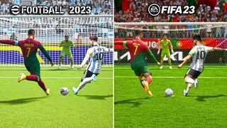 eFootball 2023 vs FIFA 23 Penalty Kicks | World Cup 2022