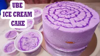 UBE ICE CREAM CAKE | 3 INGREDIENTS ONLY | How to make ice cream cake| 365 days pinoy food
