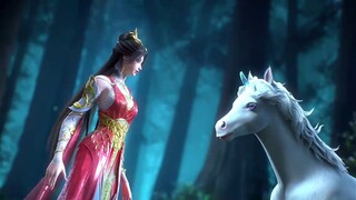 The beauty was in danger and was rescued by the unicorn, and they became partners in adversity!