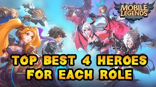 Top Best 4 Heroes For Each Role | Mobile Legends Bang Bang