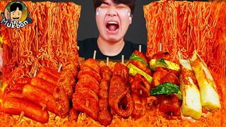 ASMR MUKBANG 직접 만든 대왕 가래떡 떡볶이 불닭볶음면 핫도그 먹방 & 레시피 FIRE NOODLES AND Tteokbokki EATING SOUND!