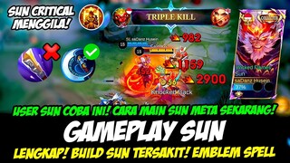 TIPS MAIN SUN META SEKARANG + COMBO SUN EXP LANE❗BUILD SUN TERSAKIT 2024❗GAMEPLAY SUN TOP GLOBAL