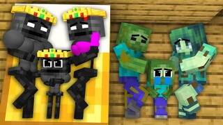 Monster School : Baby Black Wither Skeleton Protect Poor Mother - Sad Story - Minecraft Animation