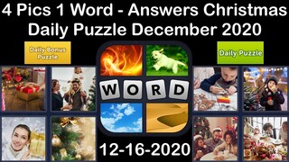 4 Pics 1 Word - Christmas - 16 December 2020 - Daily Puzzle + Daily Bonus Puzzle -Answer-Walkthrough