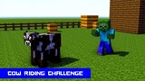 Monster School : COW RIDING CHALLENGE  - Minecraft Animation