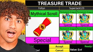 Trading PERMANENT MYTHICAL SCROLLS For 24 HOURS.. (Blox Fruits)