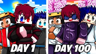 We Survived 100 Days In Trio JUJUTSU KAISEN Minecraft (3 Friends)