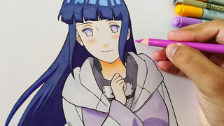 วิธีการวาด Hinata Hyuga - การสอนทีละขั้นตอน นารูโตะ ชิปปูเด็น