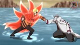 Naruto sacrifices Kurama and activates Baryon Mode for 1 minute to defeat Jigen