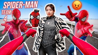 TEAM SPIDER-MAN vs CRAZY VENOM GIRLFRIEND (Epic Parkour POV Chase)