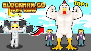 TÔ GÀ THỬ THÁCH TẬP TẠ TRỞ THÀNH GÀ SIÊU ĐÔ TOP 1 SERVER TRONG BLOCKMAN GO WWE SCHOOL SIMULATOR