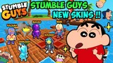 Shinchan and his friends playing with new skins in stumble guys 😍 | shinchan become frozen Valkyrie😂