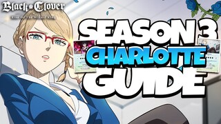 SEASON 3 CHARLOTTE BEST BUILD! BEST GEARSETS, TALENT TREE, SKILL PAGES & TEAMS - Black Clover Mobile