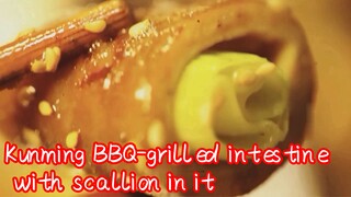 Kunming BBQ-grilled intestine with scallion in it