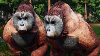 3 Gigantopithecus & 2 Vastatosaurus Rex Breakout & Fight - Jurassic World Evolution Mods (4K 60FPS)