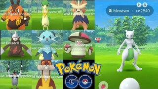 Finding shiny Mewtwo and Unova evolve pokemon in the wild Pignite, Servine and more