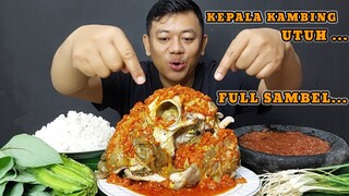 MUKBANG KEPALA KAMBING UTUH FULL SAMBEL PEDAS  + LALAPAN MENTAH