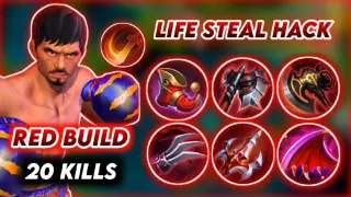 TOP GLOBAL PAQUITO + RED BUILD = LIFE STEAL HACKKK [20 KILLS] MOBILE LEGENDS