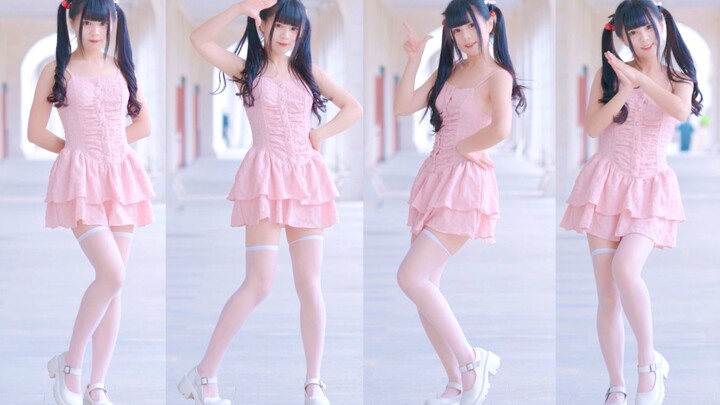 【Baby】💗Double ponytails x suspender skirt💗The pink and tender girl is so sweet (///▽///)!!