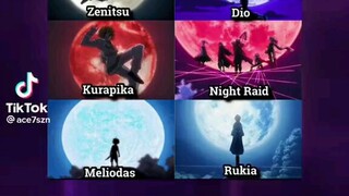 cold poses anime zenitsu,dio,kurapika,night raid,meliodas,rukia