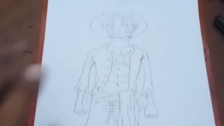 redraw artline Luffy one piece