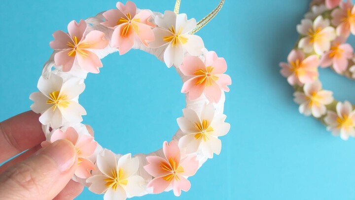 Handmade|Tutorial|Cherry blossom wreath making