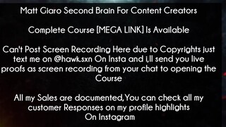 Matt Giaro Second Brain For Content Creators Course download